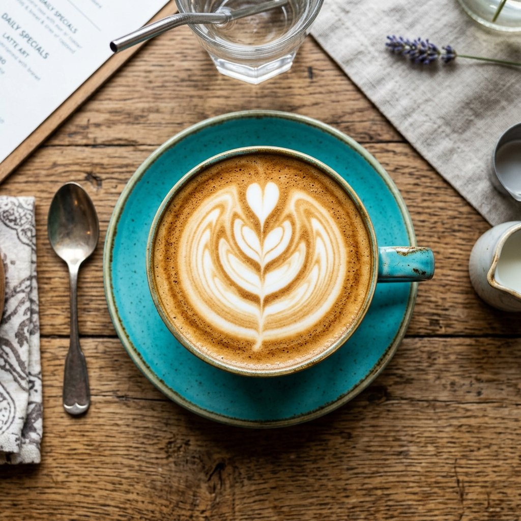 Cappuccino mit feiner Latte Art